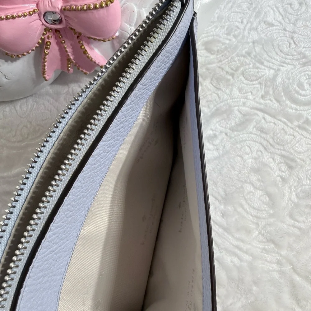 Kate Spade Light Blue Zip Around Wristlet Wallet